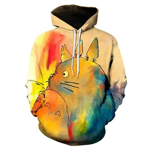 Cartoon Totoro Hoodie - Unisex 3D Print Hooded Pullover Sweatershirt