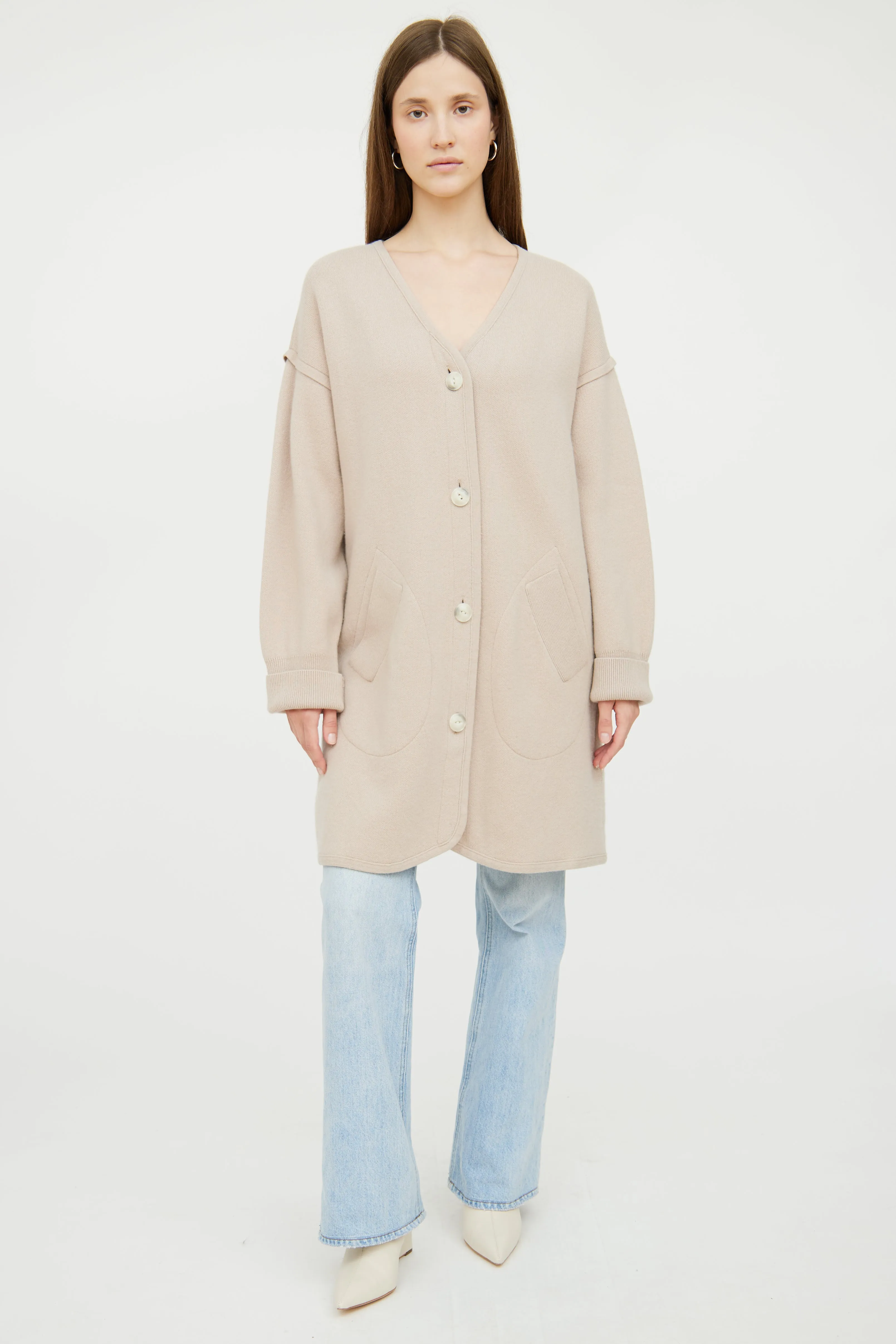 Cashmere Blend Long Cardigan