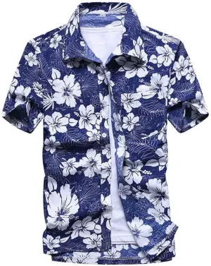 Casual Floral Beach Men's Shirt Summer Short Sleeve Hawaiian Shirts Quick Dry Shirt