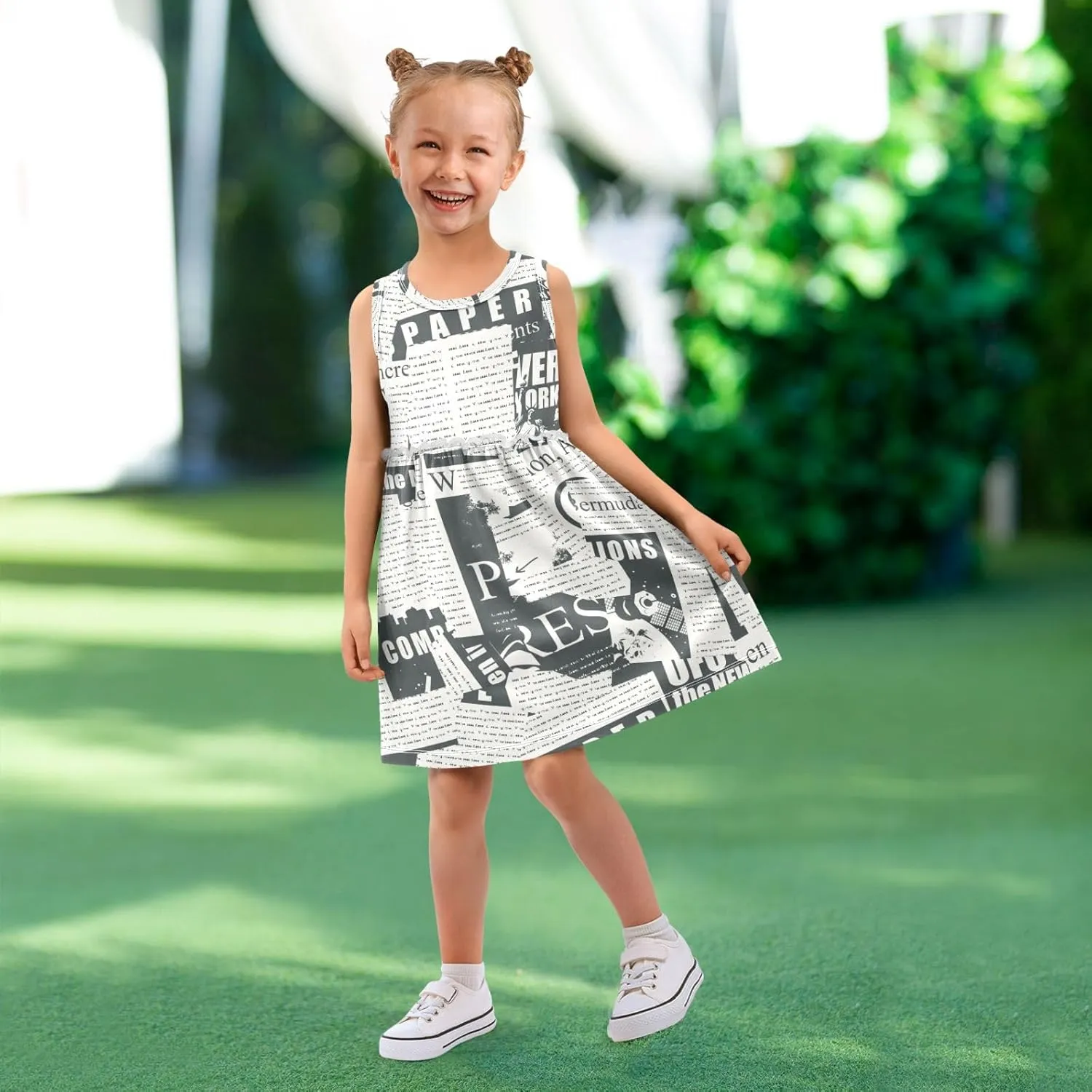 CaTaKu Girls' Sleeveless Summer Dresses Toddler Cotton Casual Dress Cute Little Girl Sundress Outfit 2-8T