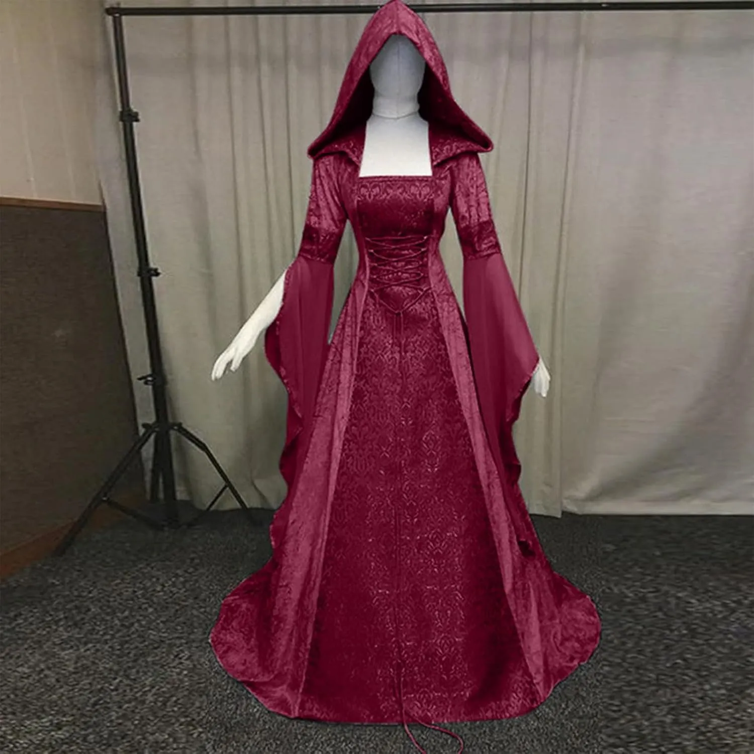 Cbcbtwo Renaissance Dress Women Medieval Costume Plus Size Gothic Cloak Fairy Dress Floor Length Victorian Ball Gown Costume