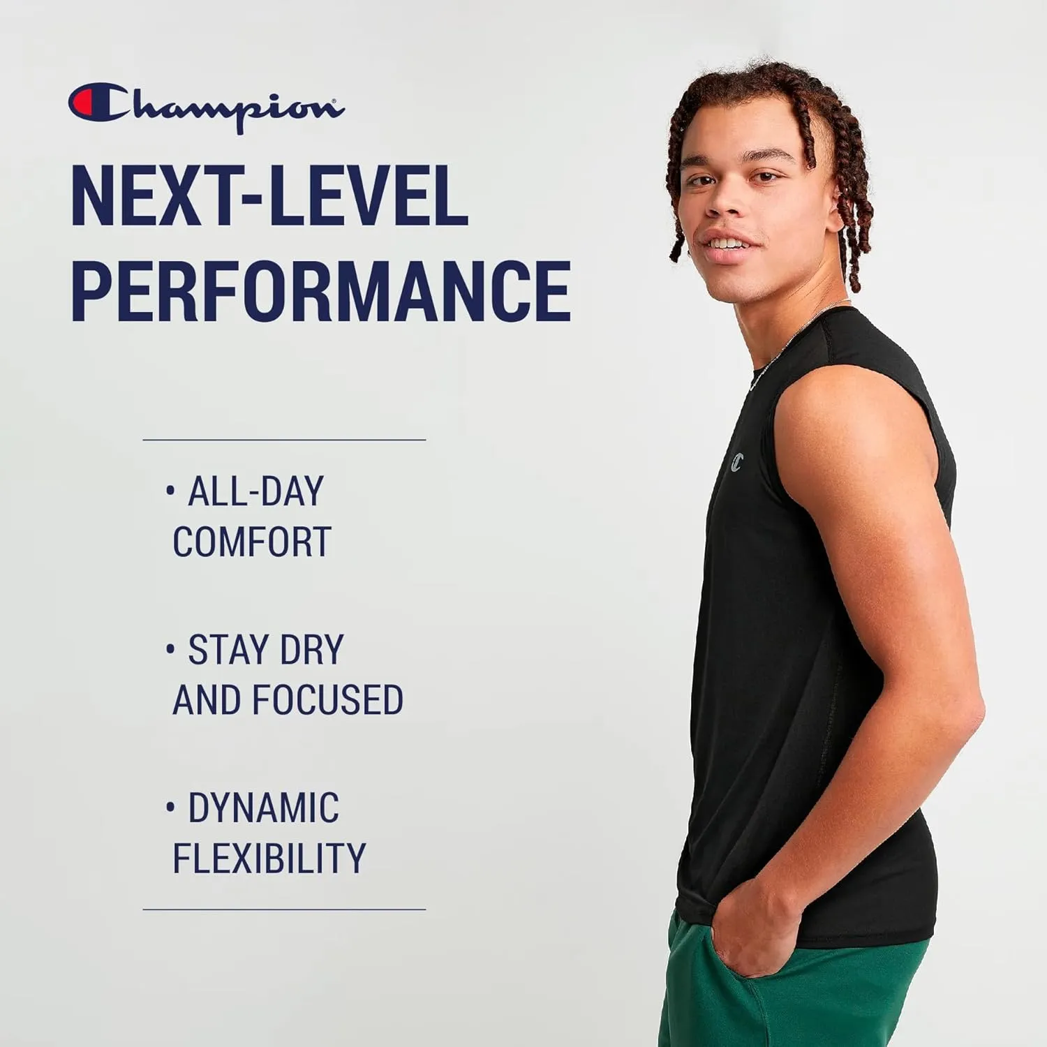 Champion Big and Tall Sleeveless Shirt for Men  2 Pack Performance Muscle Shirt