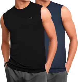 Champion Big and Tall Sleeveless Shirt for Men  2 Pack Performance Muscle Shirt