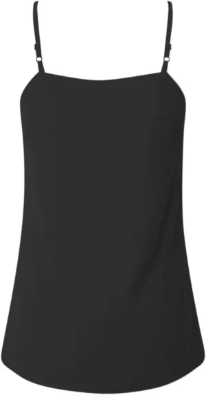 Chiffon Cami V Neck Tank Tops for Women Loose Fit Flowy Spaghetti Strap Camisole Summer Casual Sleeveless Tanks