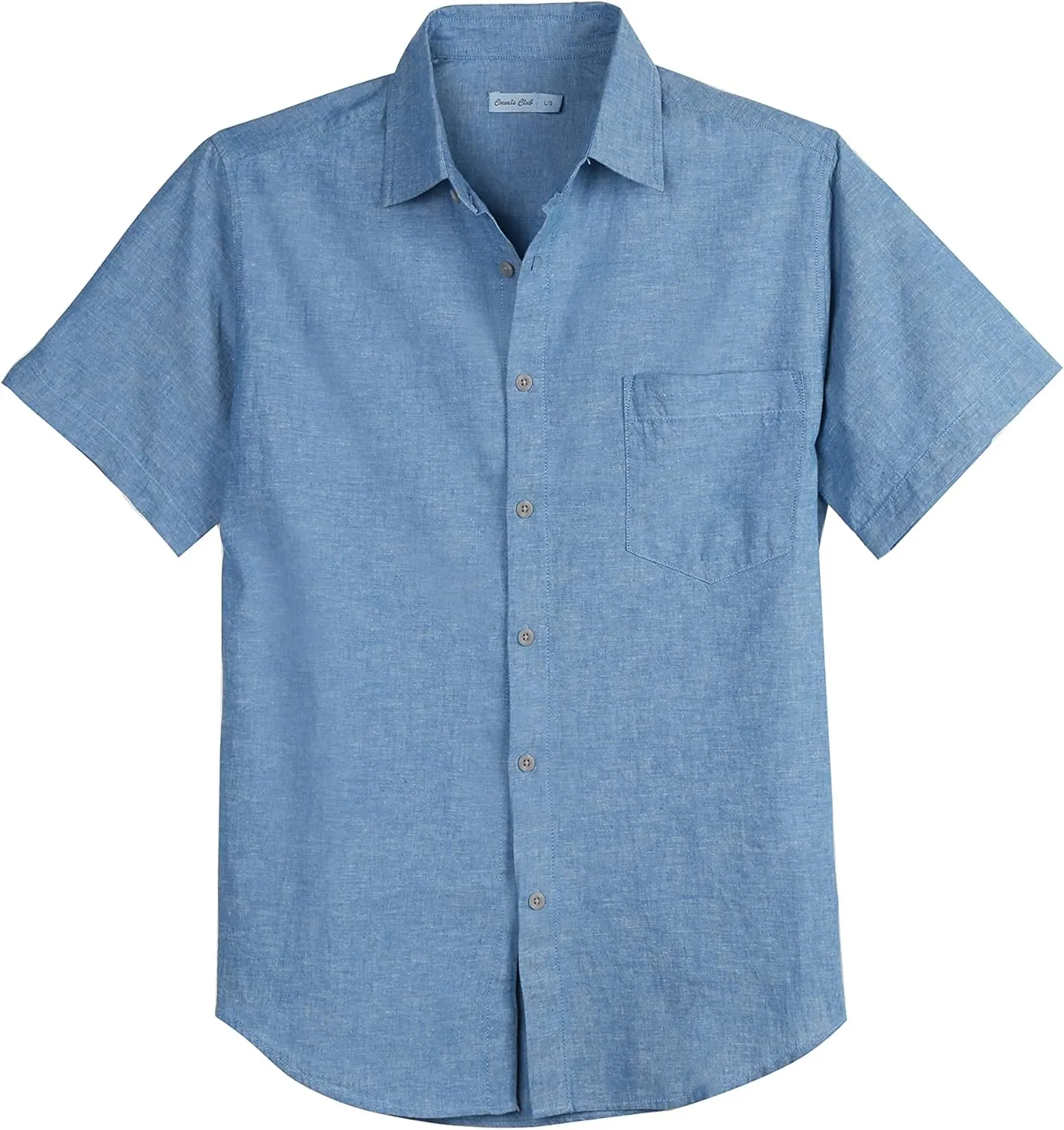 COEVALS CLUB Mens Linen Beach Summer Casual Button Down Shirt Short Sleeve Shirt