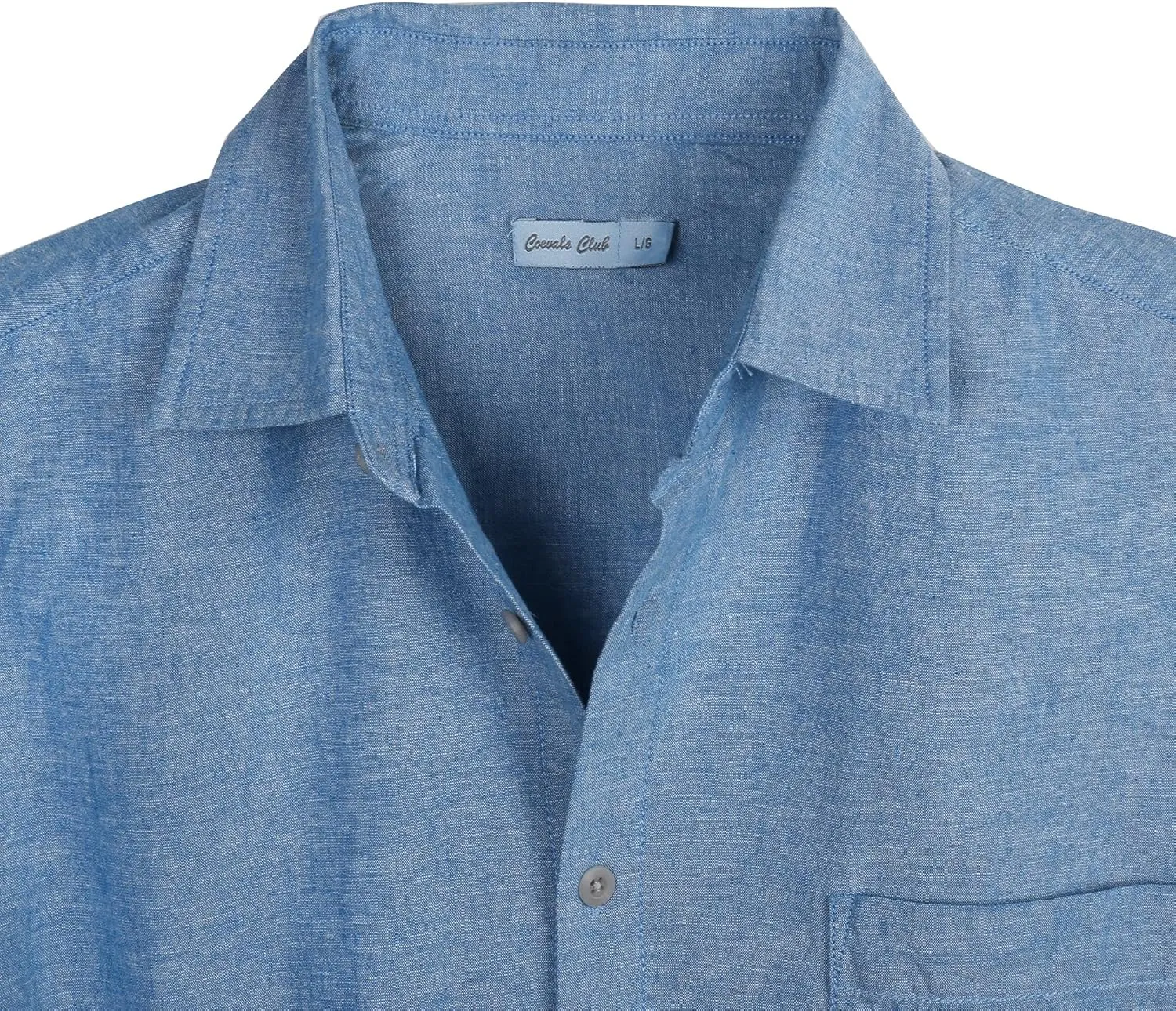 COEVALS CLUB Mens Linen Beach Summer Casual Button Down Shirt Short Sleeve Shirt