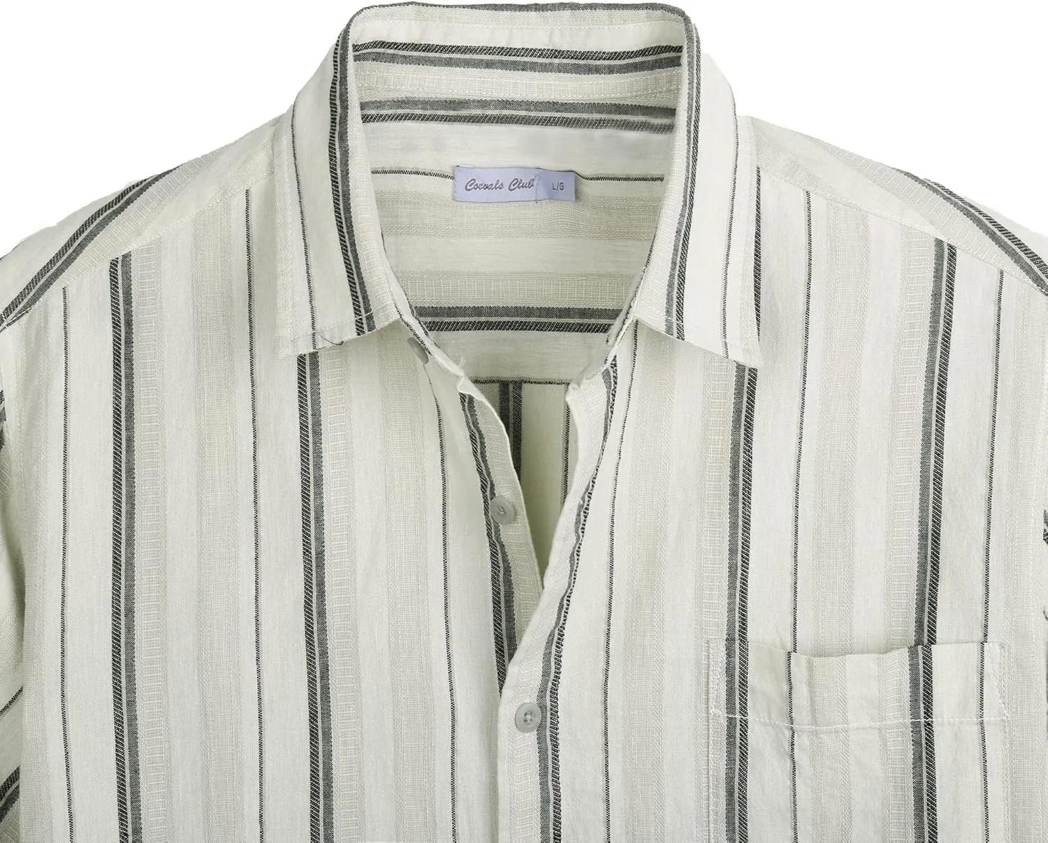 COEVALS CLUB Mens Linen Beach Summer Casual Button Down Shirt Short Sleeve Shirt