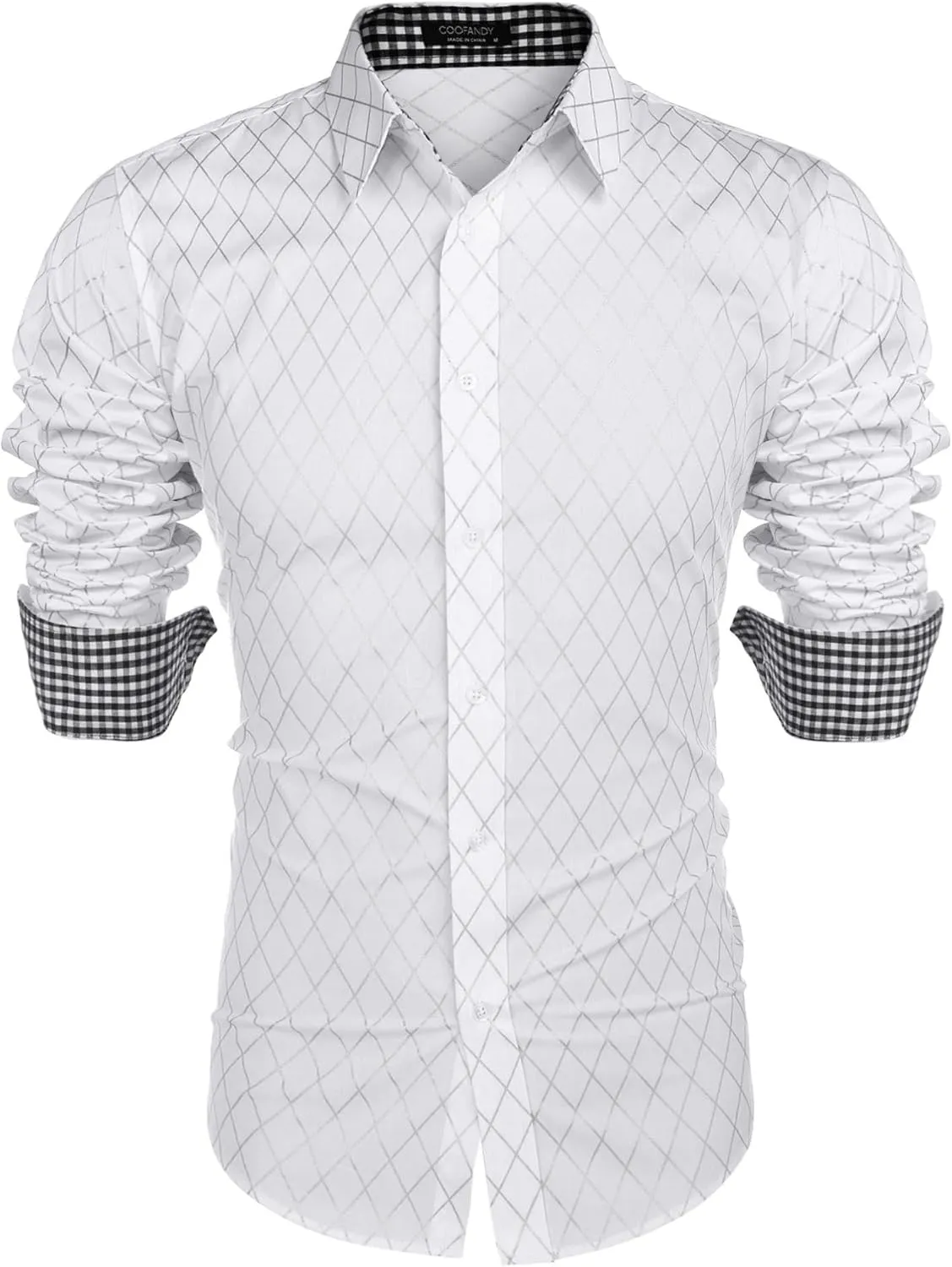 COOFANDY Men's Business Dress Shirt Long Sleeve Slim Fit Casual Button Down Shirt