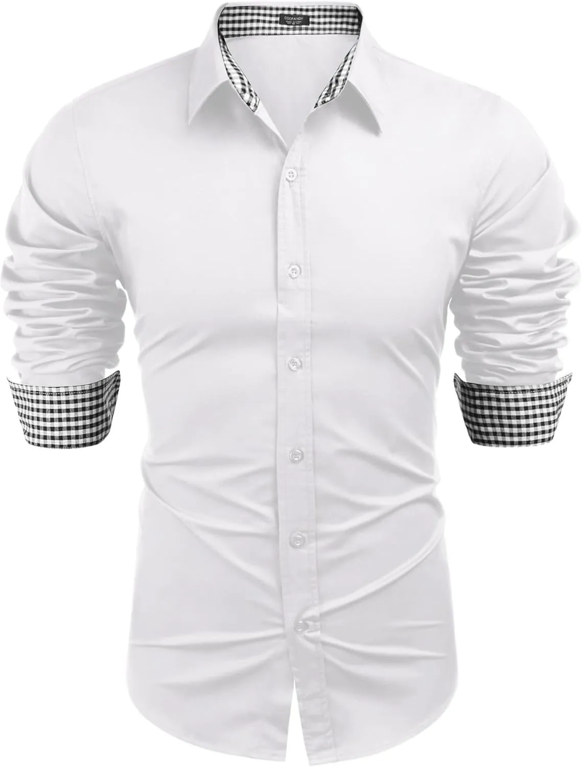 COOFANDY Men's Business Dress Shirt Long Sleeve Slim Fit Casual Button Down Shirt