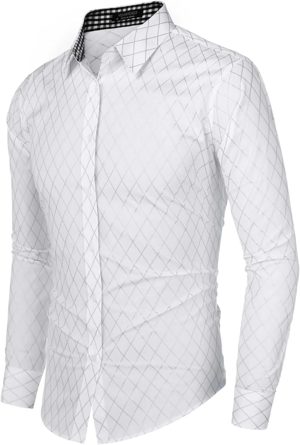 COOFANDY Men's Business Dress Shirt Long Sleeve Slim Fit Casual Button Down Shirt