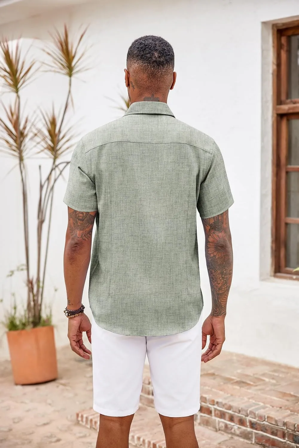 COOFANDY Men's Button Down Shirts Short Sleeve Casual Shirts Summer Beach Shirts Vacation Wedding Shirts with Pocket