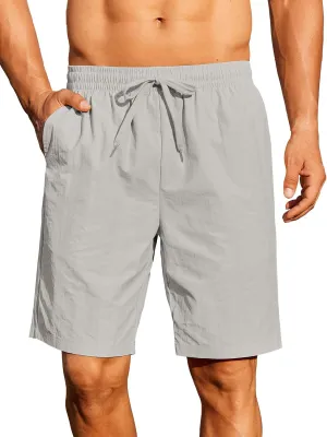 COOFANDY Mens Casual Shorts Summer Beach Elastic Waist Drawstring Shorts Lightweight Quicky Dry Vacation Shorts