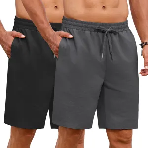 COOFANDY Mens Casual Shorts Summer Beach Elastic Waist Drawstring Shorts Lightweight Quicky Dry Vacation Shorts