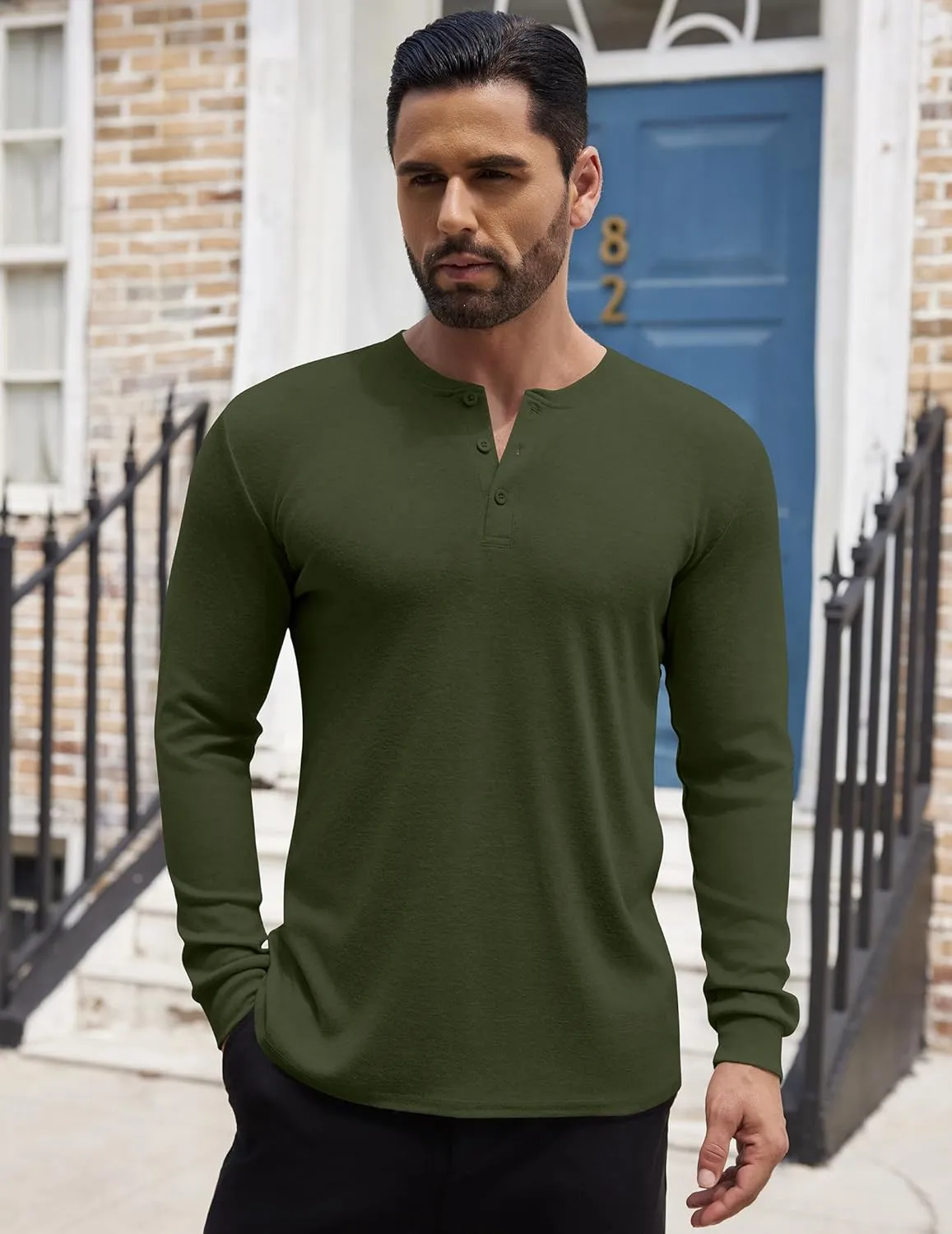 COOFANDY Men's Henley Shirts Long Sleeve Button T-Shirt Lightweight Fashion Casual Pullover Shirt