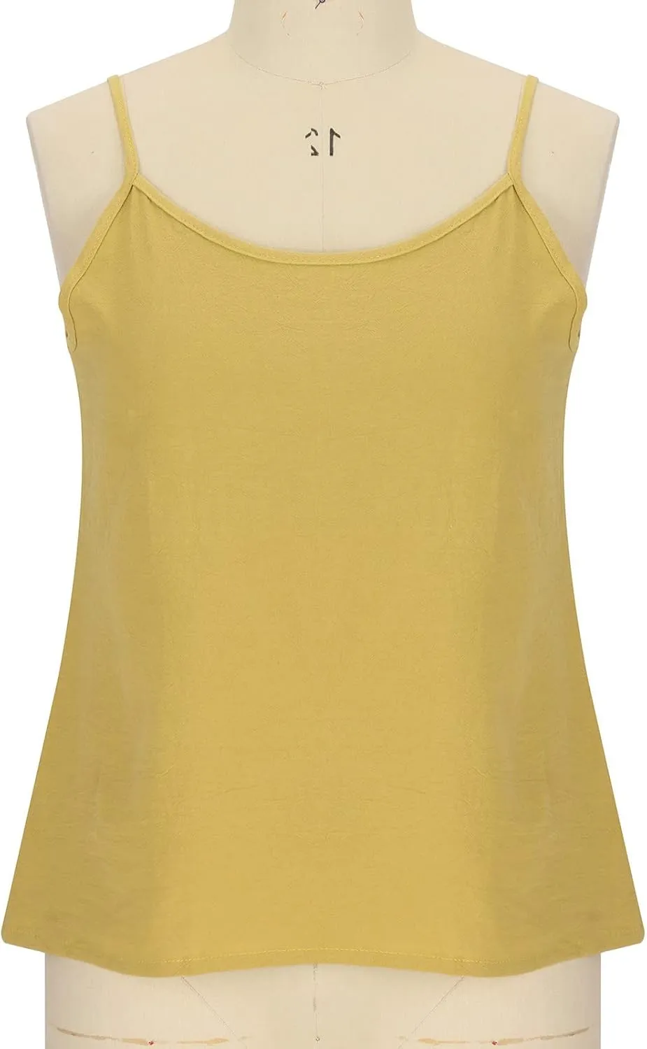 Cotton Linen Camisole Tops for Women Summer Lightweight Spaghetti Strap Tank Top Boat Neck Sleeveless Cami Shirts