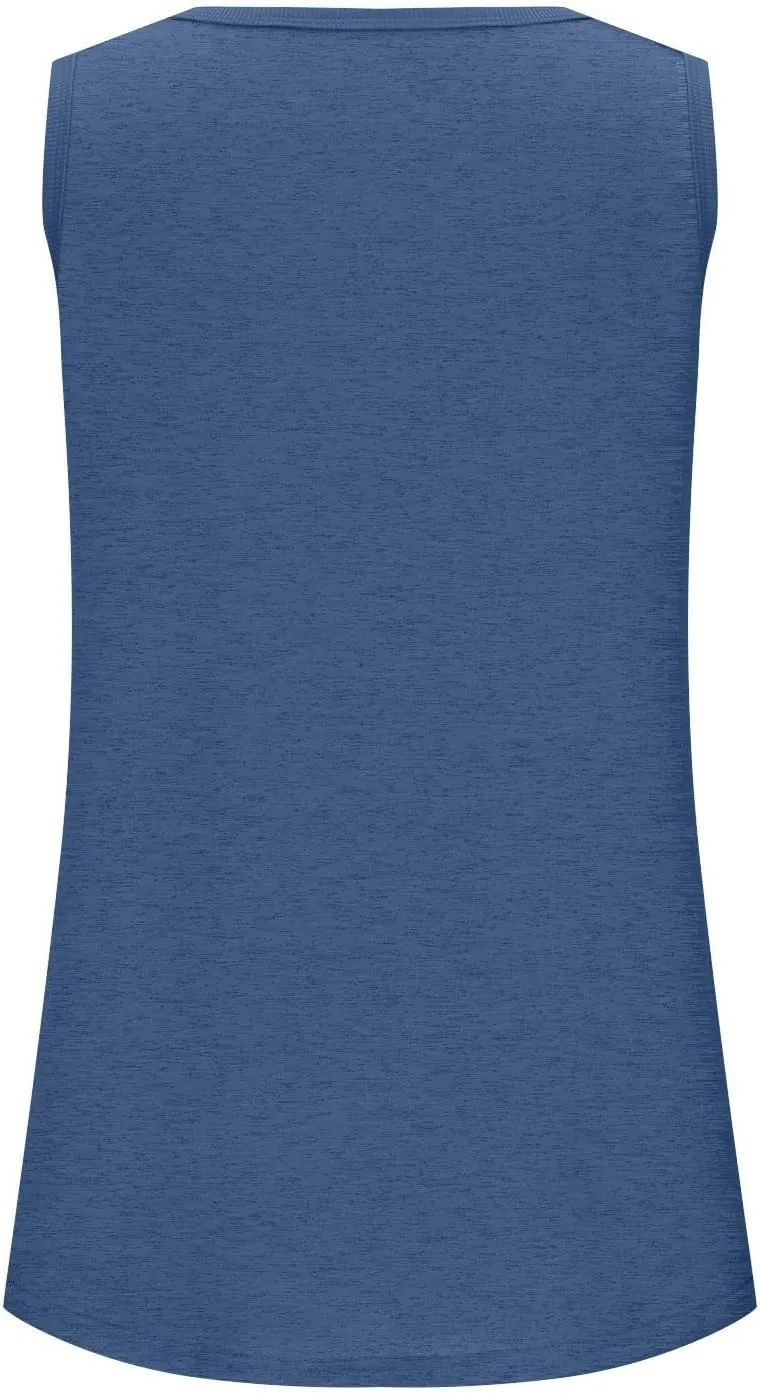 Cotton Tank Top Women Loose Fit Scoop Neck Sleeveless Shirts Summer Flowy Long Wide Strap Tanks Casual Tunic Camisole