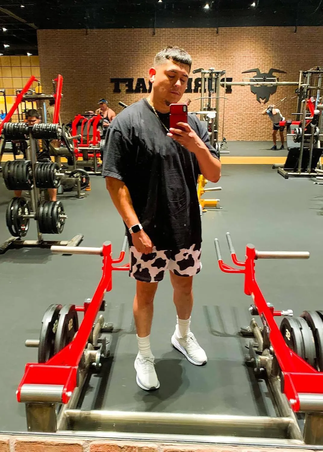DIOTSR Mens Graphic Shorts Cool Streetwear Flat Front Shorts Workout Gym Athletic Shorts with Pockets
