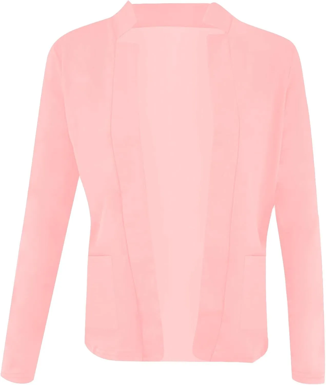 Dressy Open Front Blazer Jackets Notched Collar Long Sleeve Open Front Work Office Business Blazers with Pockets