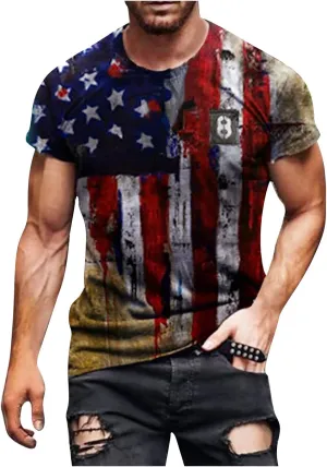DuDubaby Mens Compression Shirt Men's Street Skull Muscle Short Sleeve Print Personality Fashion Fashion T Shirt