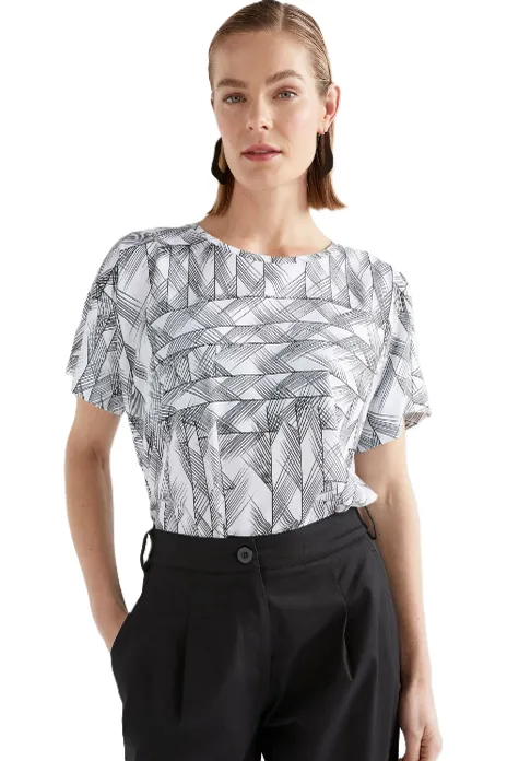 ELK HAKI S/S TEE - WHITE LINE PRINT