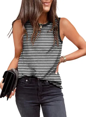 EVALESS Tank Tops for Women 2025 Spring Summer Outfits Cute Polka Dots Sleeveless Tops Loose Fit Shirts