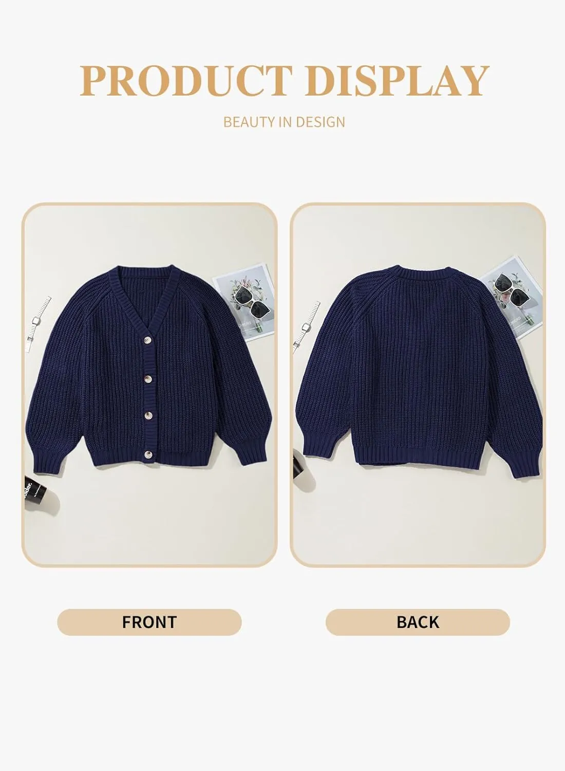 Eytino Womens Plus Size Cardigan Sweater Long Sleeve Button Down Chunky Knit Open Front Cardigans Outwear(1X-5X)