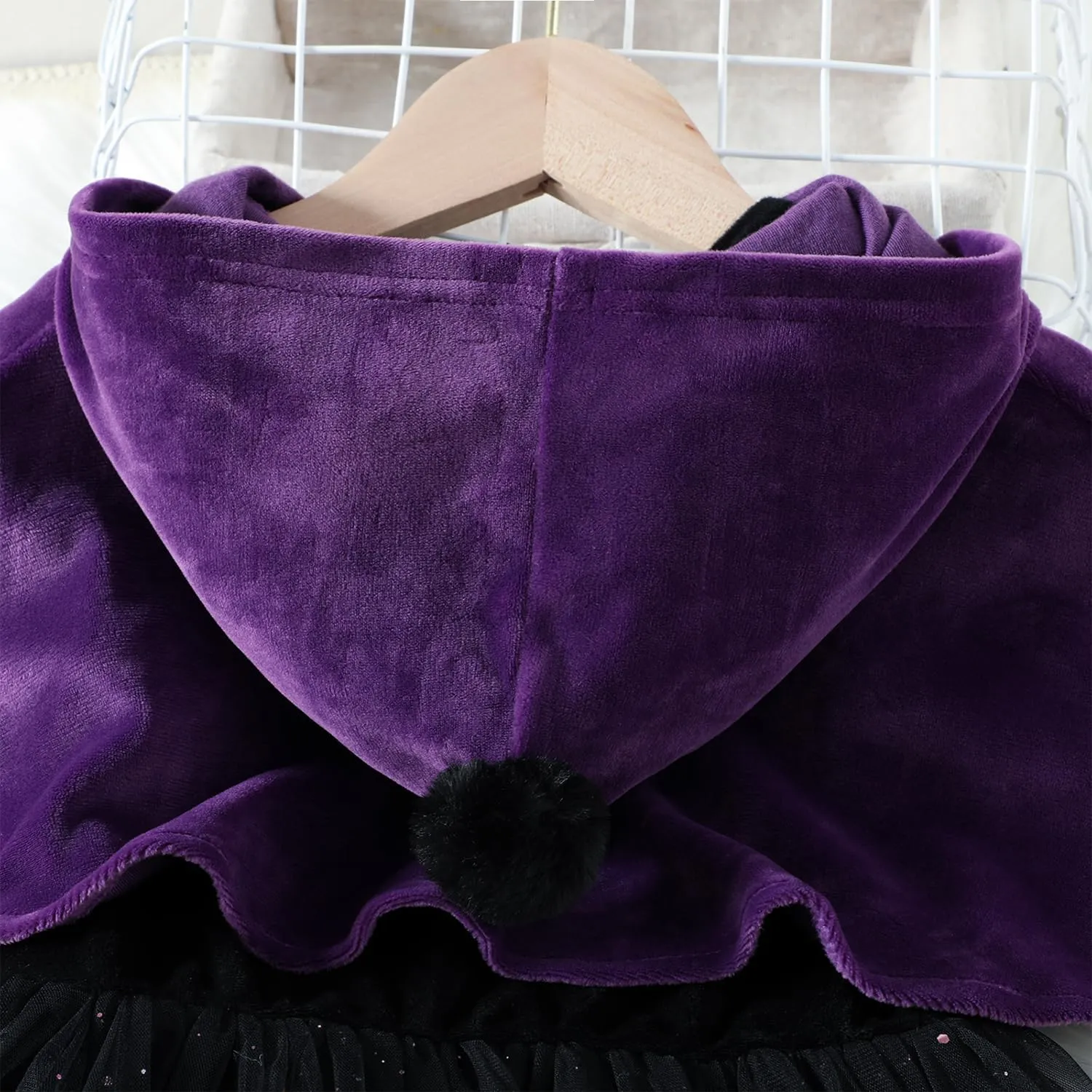 FANCYINN Little Girl Halloween Costume Witch Outfit Crazy Pretend Black Tulle Dress Up Deluxe Sets with Hat 1-13T