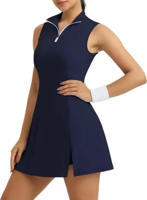 Fengbay Tennis Dresses for Women,Golf Dress with Shorts and Pockets for Athletic Dress Sleeveless Workout Dress