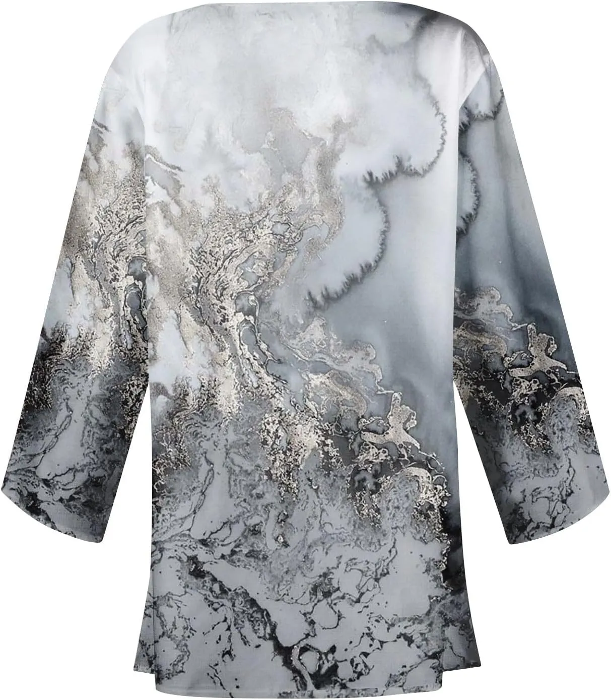 FlekmanArt Kimonos for Women Casual Print 3/4 Sleeve Open Front Cardigan Casual Loose Lightweight Trendy Flowy Dressy Jacket
