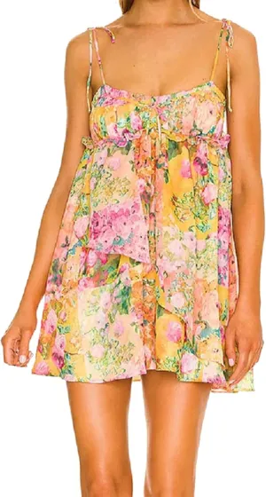 Floral Boho Mini Dress Flowy Chiffon Spaghetti Strap Corset Dress Y2k Floral Summer Dresses for Women 2024