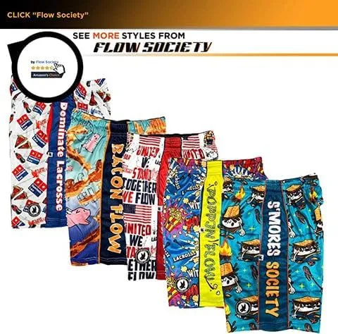 Flow Society Flow Lax USA Boys Lacrosse Shorts | Boys LAX Shorts | Lacrosse Shorts for Boys | Kids Athletic Shorts for Boys