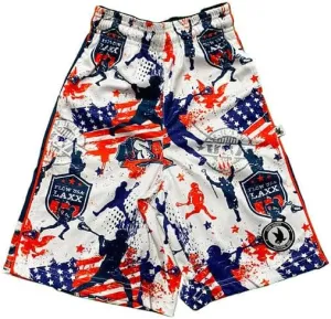 Flow Society Flow Lax USA Boys Lacrosse Shorts | Boys LAX Shorts | Lacrosse Shorts for Boys | Kids Athletic Shorts for Boys