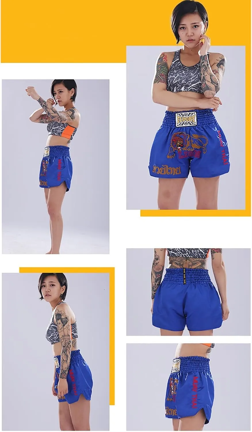 FLUORY Muay Thai Fight Shorts,MMA Shorts Clothing Training Cage Fighting Grappling Martial Arts Kickboxing Shorts Clothing