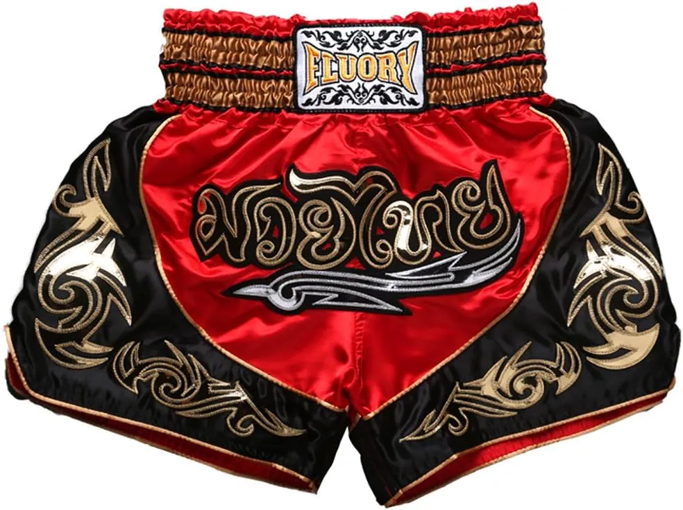 FLUORY Muay Thai Fight Shorts,MMA Shorts Clothing Training Cage Fighting Grappling Martial Arts Kickboxing Shorts Clothing