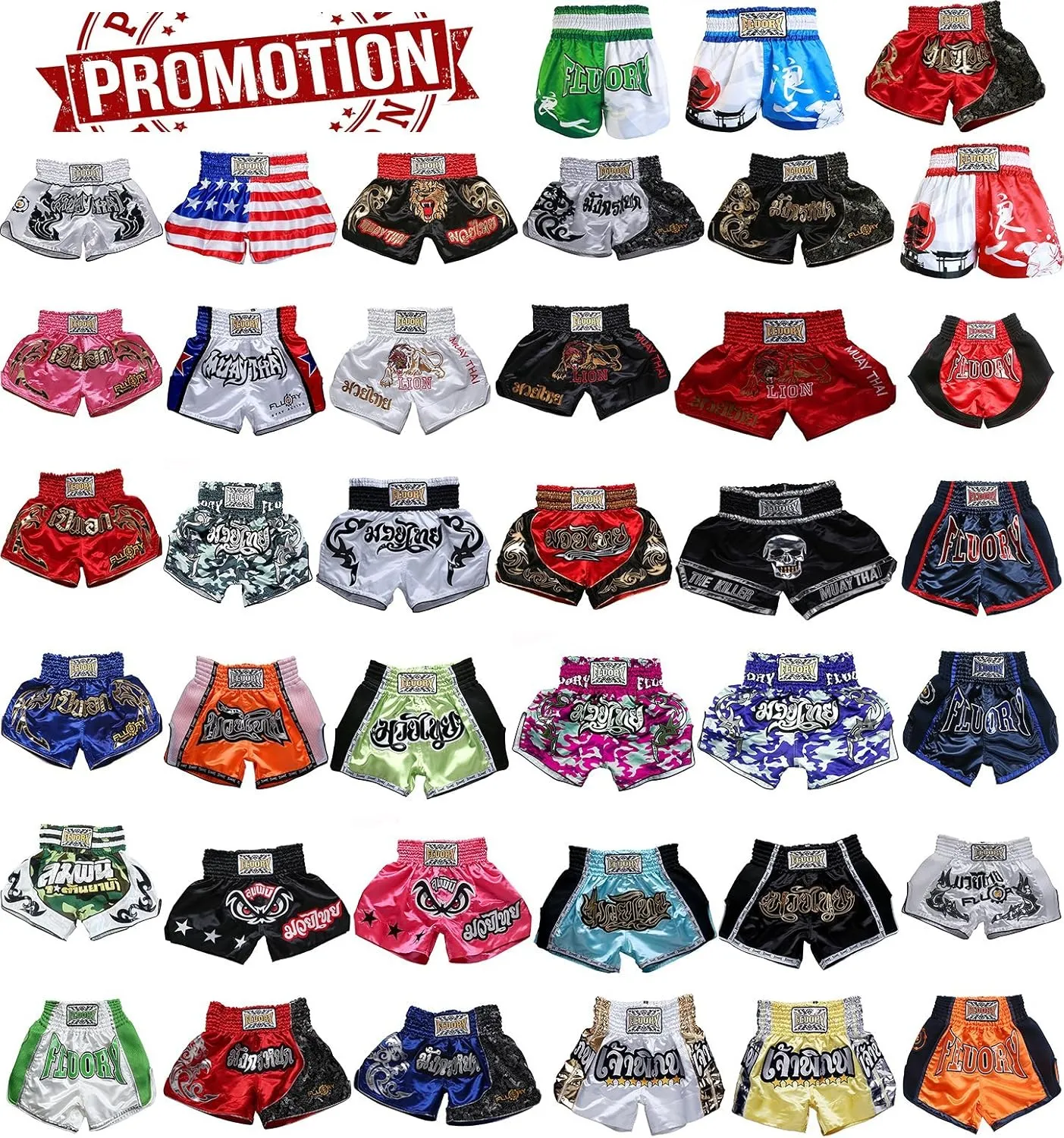 FLUORY Muay Thai Fight Shorts,MMA Shorts Clothing Training Cage Fighting Grappling Martial Arts Kickboxing Shorts Clothing