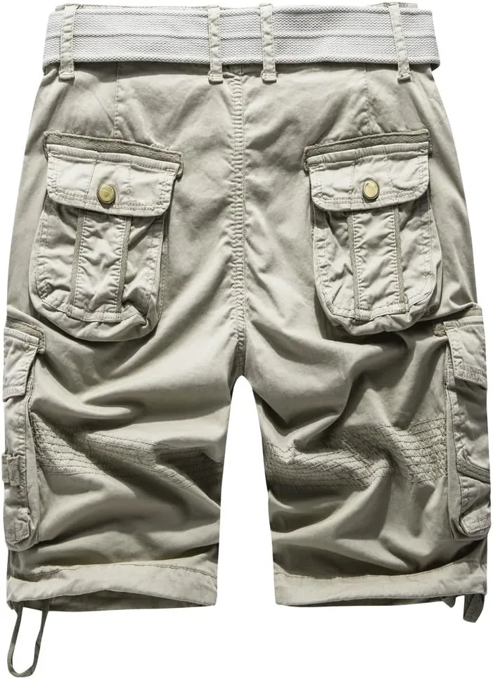 FOURSTEEDS Women's Cotton Relaxed Fit Casual Multi-Pocket Bermuda Cargo Shorts