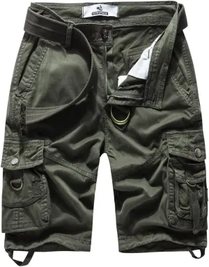 FOURSTEEDS Women's Cotton Relaxed Fit Casual Multi-Pocket Bermuda Cargo Shorts