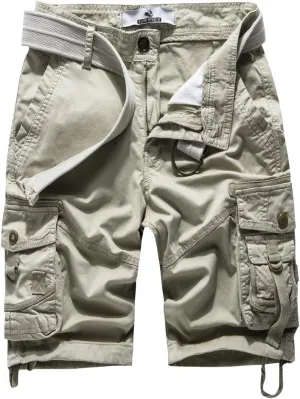 FOURSTEEDS Women's Cotton Relaxed Fit Casual Multi-Pocket Bermuda Cargo Shorts