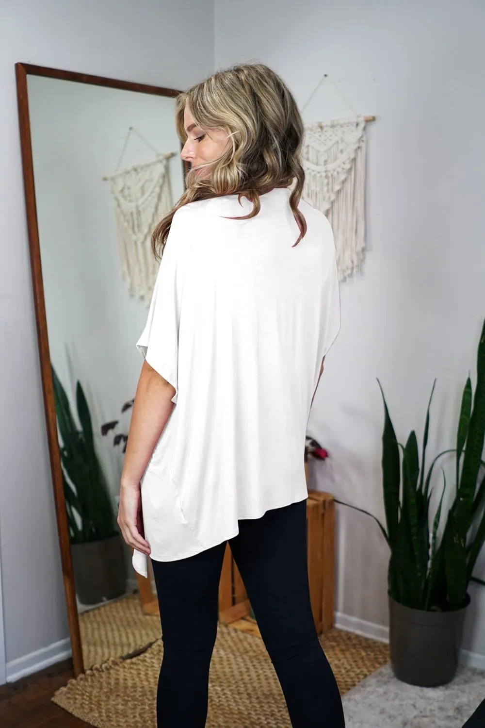 Free to Live 3 Pack Dolman Short Sleeve Cardigan for Women Lightweight Open Front Kimono Fall Sweaters Dressy Casual Cover Up