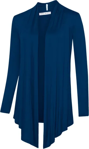 Free to Live 3 Pack Long Sleeve Cardigan for Women Open Front Dressy Casual Fall Draped Lightweight Sweaters Cover Up Shrugs