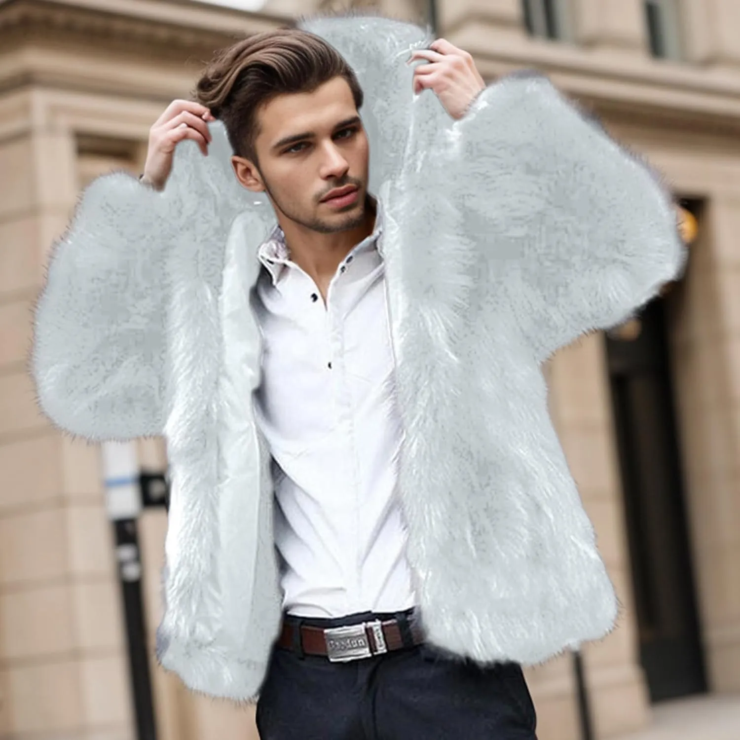 Fuzzy Thermal Sweaters Coats Furry Lightweight Long Sleeve Fluffy Front Open Baggy Jackets Cold Weather Soft Warm Comfy Tops