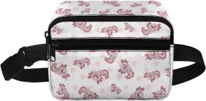 GIFTPUZZ Axolotl Children Kids Waist Bag Toddler Baby Fanny Pack Pink Travel Bag Girls Fanny Pack for Travel Axolotl Belt Bag Small