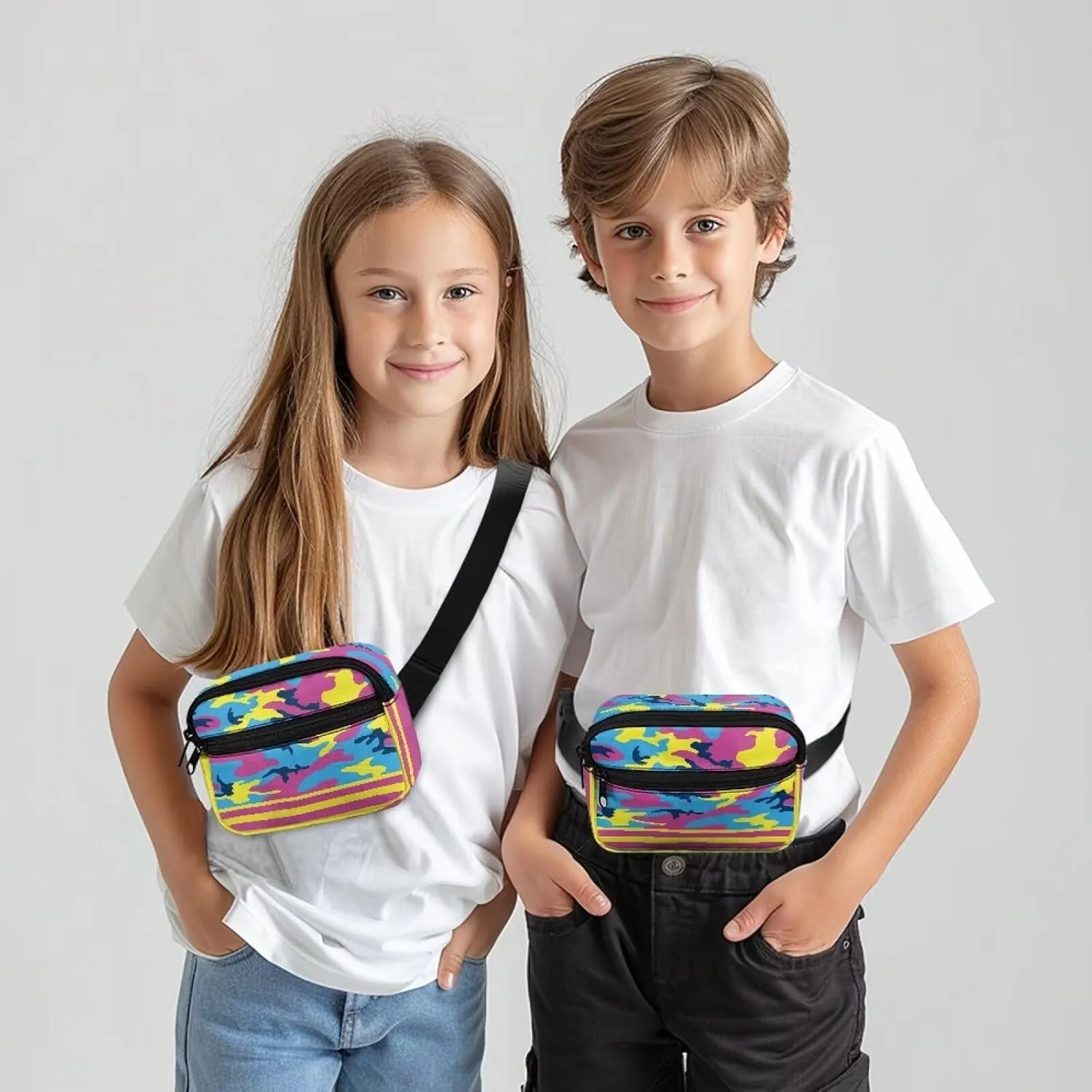 GIFTPUZZ Camouflage Waist Pack for Phone Kids Girl for Women Men Kids Outdoors Casual Travelling Hiking Cycling Fall Running Fanny Pack Belt Bag Slim