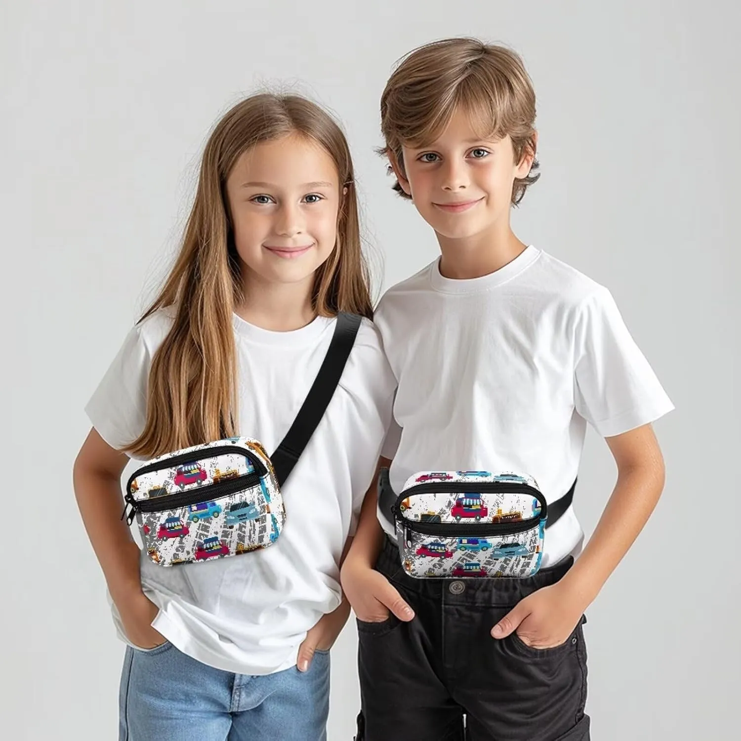 GIFTPUZZ Car Kids Waist Bag Travel Kids Fanny Pack For Babies Boys Toddler Children Sport Camping Trip Makeup Toy Bag Christmas Gift