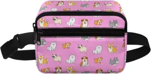 GIFTPUZZ Cute Puppy Waist Bag Pack Pouch with Adjustable Strap for Children Sport Running, Camping, Trip Kids Fanny Pack Boys Small Waist Pack Belt