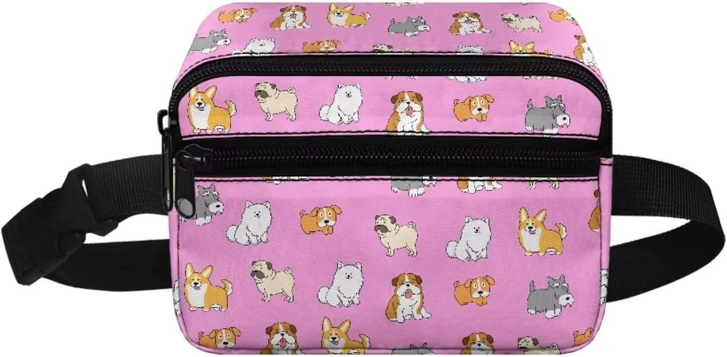 GIFTPUZZ Cute Puppy Waist Bag Pack Pouch with Adjustable Strap for Children Sport Running, Camping, Trip Kids Fanny Pack Boys Small Waist Pack Belt