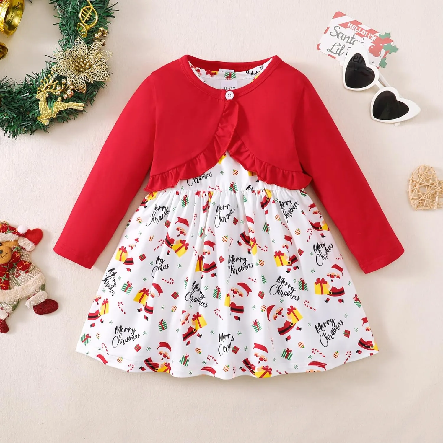 Girls Dress and Cardigan Sleeveless Floral Print Tank Dresses and Bolero Shrug 2 Piece Kids Girl Spring Outfit