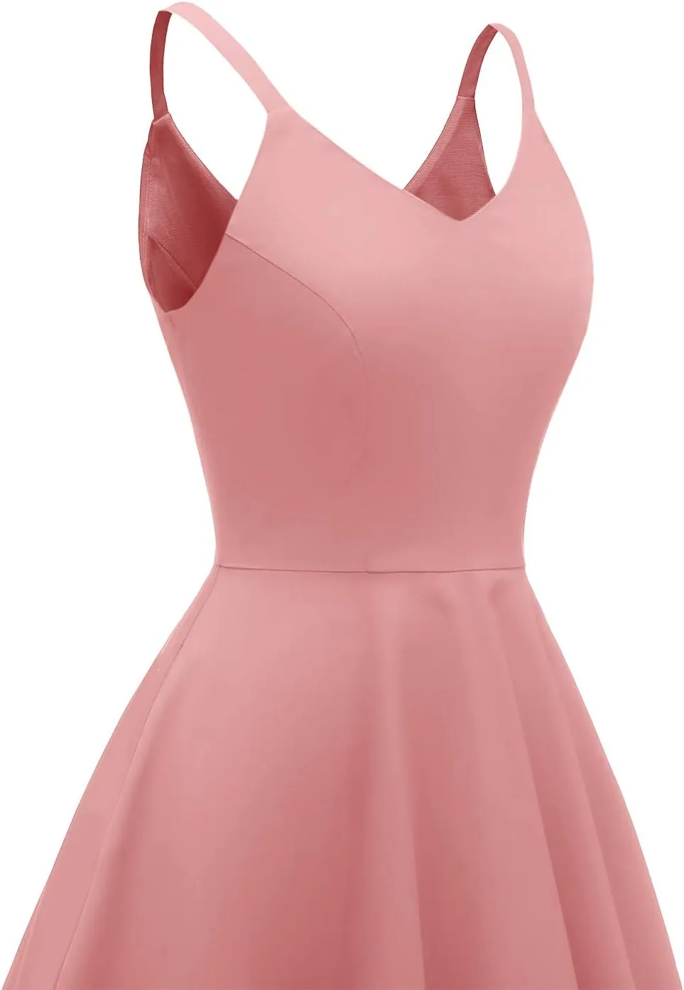 GOOBGS Women's 1950s Retro Vintage Spaghetti Strap Cocktail Swing Dresses with Pockets