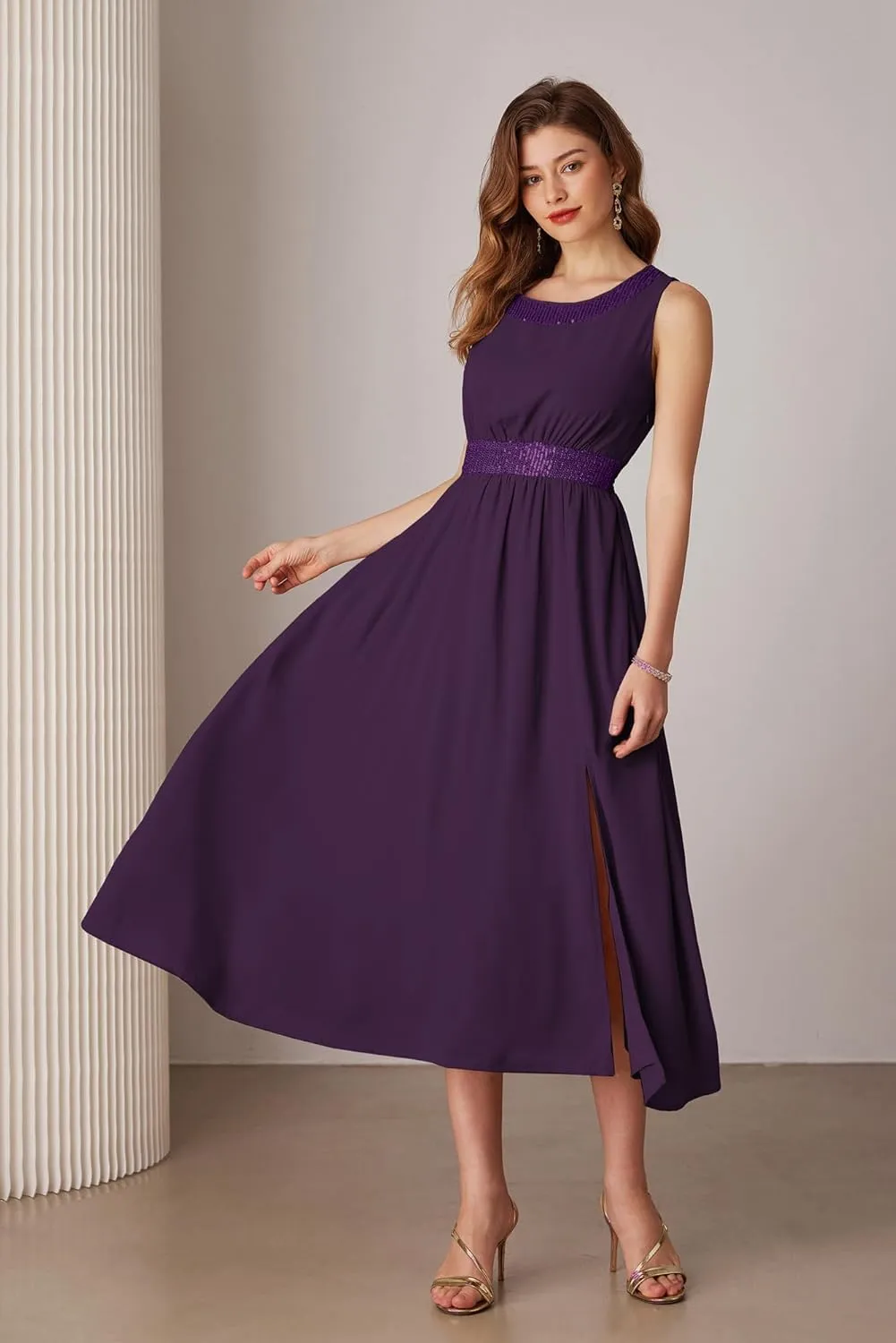 GRACE KARIN Women's Formal Dresses Mother of The Bride Dresses for Wedding Party Cocktail Dress Two Piece Dress Sequin Dress