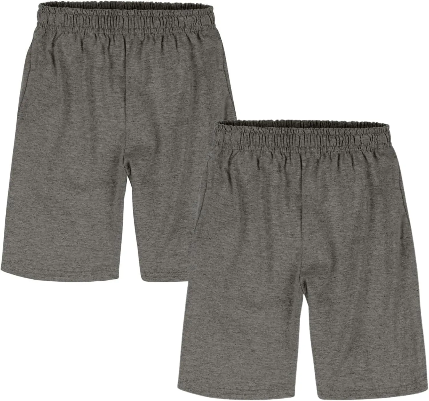 Hanes Boys Jersey Shorts Pack, 2-Pack, Cotton Shorts for Boys with Pockets, Pull-On Shorts